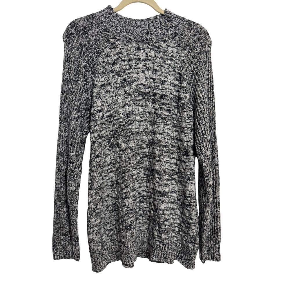 Croft & Barrow Women’s XL Gray Black Marled Textured Knit Crewneck Sweater
